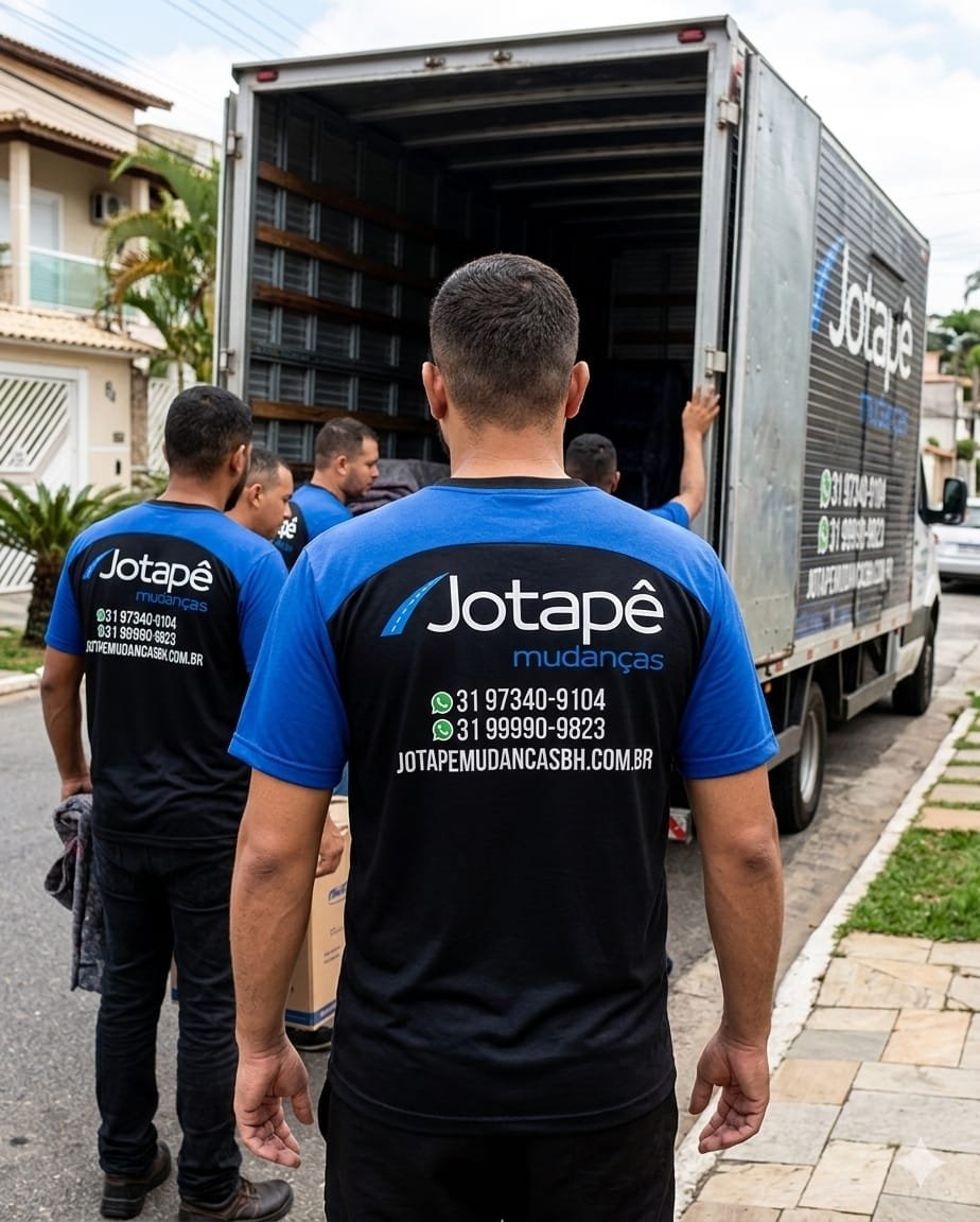 Caminhão da Jotapê Mudanças utilizado em fretes em BH